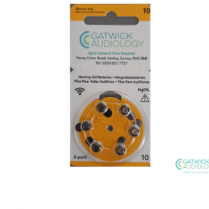 Gatwick Audiology Hearing Aid Batteries - Size 10 - (60 pack) 10 cards of 6