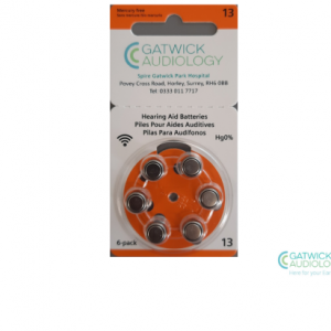 Gatwick Audiology Hearing Aid Batteries – Size 13 – (60 pack) 10 cards of 6